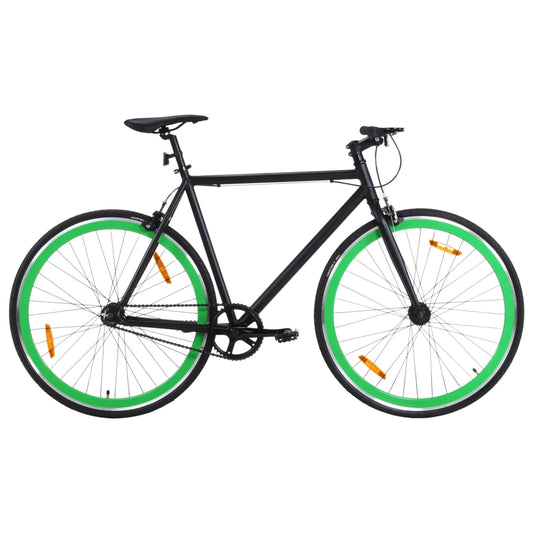 fekete és zöld örökhajtós kerékpár 700c 51 cm
