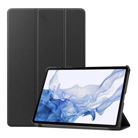 Gigapack bőrhatású aktív flippes táblagép tok, S Pen tartóval - fekete | Samsung Galaxy Tab S9  (SM-X710/X716)-0