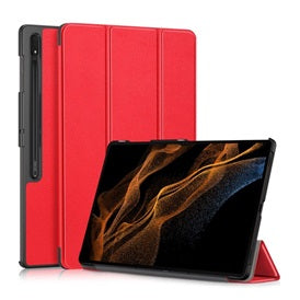 Gigapack bőrhatású aktív flippes táblagép tok, S Pen tartóval - piros | Samsung Galaxy Tab S9 Ultra (SM-X910/X916)-0