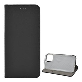 Gigapack bőrhatású flippes mobiltelefon tok - fekete, rombusz minta | Apple iPhone 15-0