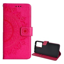 Gigapack  bőrhatású flippes mobiltelefon tok, csuklópánttal - rózsaszín, mandala minta | Xiaomi Redmi Note 12 4G-0