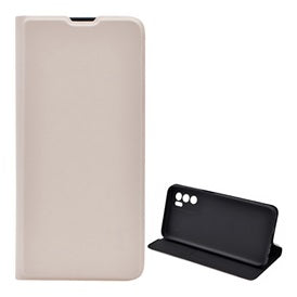 Gigapack bőrhatású flippes mobiltelefon tok, szilikon belsővel - rózsaszín | Oppo A16s-0