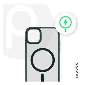 Phoner Hybrid Mag műanyag mobiltelefon tok - méregzöld | Apple iPhone 14 Pro, MagSafe-0