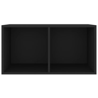 fekete szerelt fa lemeztároló doboz 71 x 34 x 36 cm