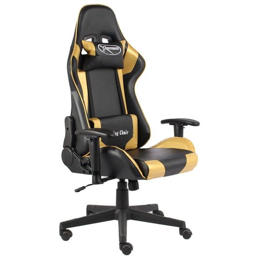 aranyszínű PVC forgó gamer szék