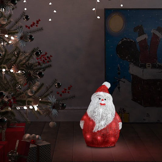 LED-es akril karácsonyi mikulásfigura bel- és és kültérre 28 cm