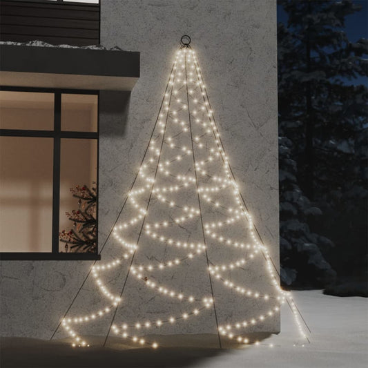 meleg fehér beltéri kültéri 260 LED-es fali fa fém kampóval 3 m