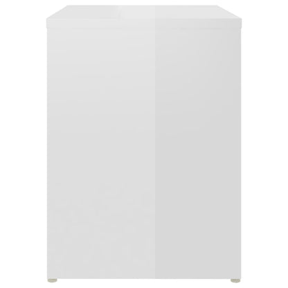 magasfényű fehér forgácslap éjjeliszekrény 40 x 30 x 40 cm