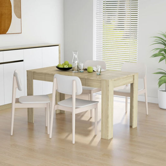 sonoma-tölgyszínű forgácslap étkezőasztal 140 x 74,5 x 76 cm