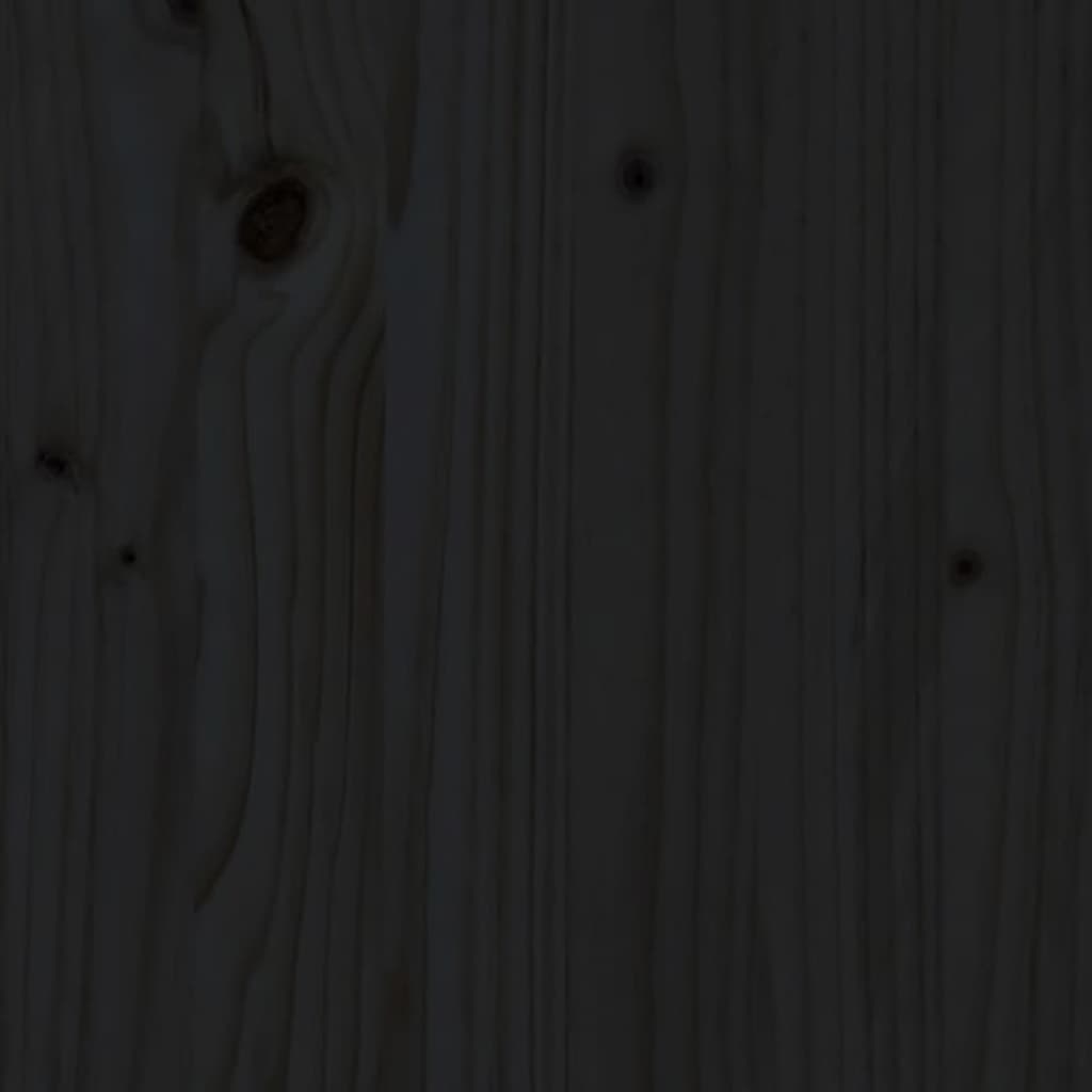 fekete tömör fenyőfa ágyfejtámla 205,5 x 4 x 100 cm