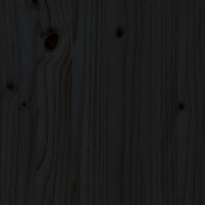 fekete tömör fenyőfa ágyfejtámla 125,5 x 4 x 100 cm