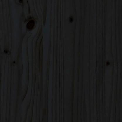 fekete tömör fenyőfa ágyfejtámla 155,5x4x100 cm
