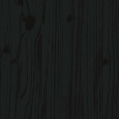 fekete tömör fenyőfa ágyfejtámla 96 x 4 x 104 cm