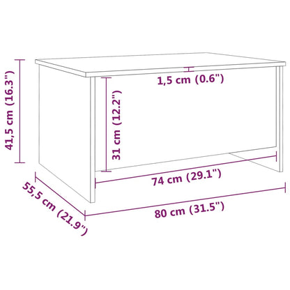 sonoma tölgy színű szerelt fa dohányzóasztal 80x55,5x41,5 cm