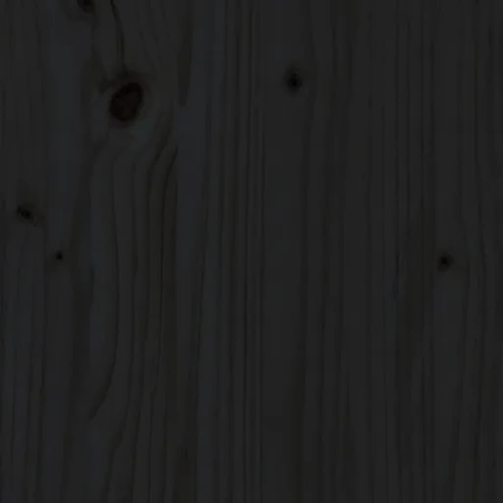 fekete tömör fenyőfa ágyfejtámla 81 x 4 x 110 cm