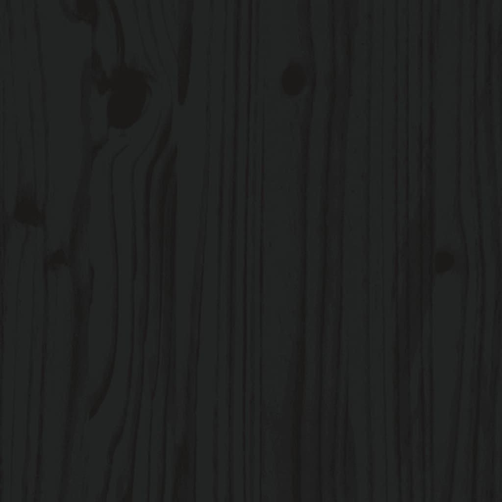 fekete tömör fenyőfa ágyfejtámla 206 x 6 x 101 cm