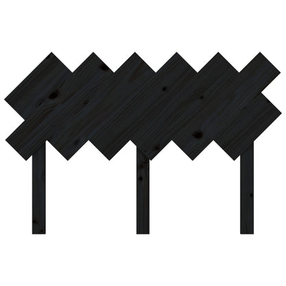 fekete tömör fenyőfa ágyfejtámla 122,5x3x80,5 cm