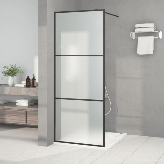fekete ESG tejüveg zuhanyfal küszöb nélküli zuhanyhoz 80x195 cm