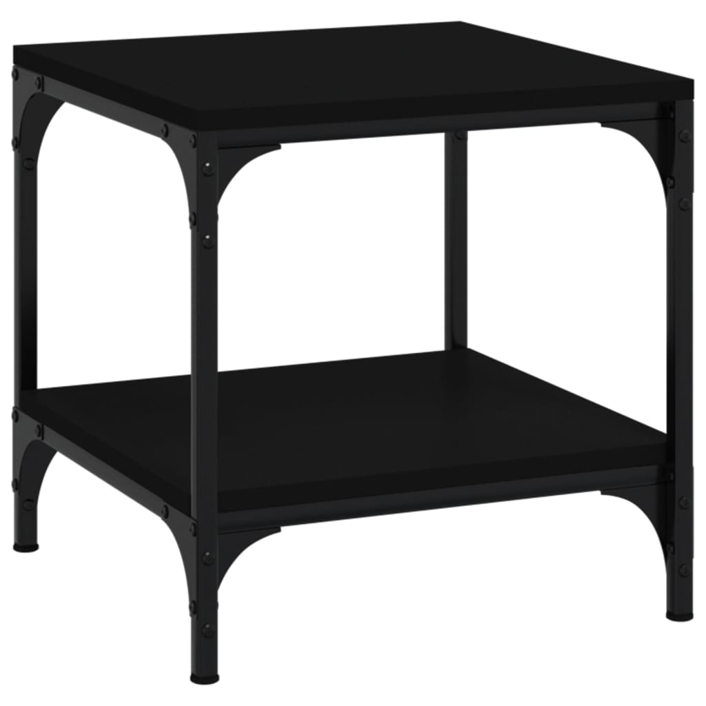 fekete színű szerelt fa kisasztal 40 x 40 x 40 cm