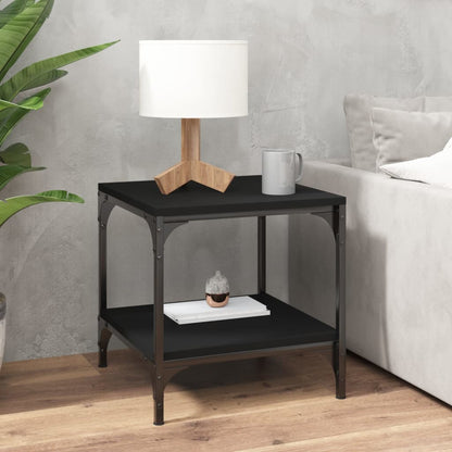 fekete színű szerelt fa kisasztal 40 x 40 x 40 cm