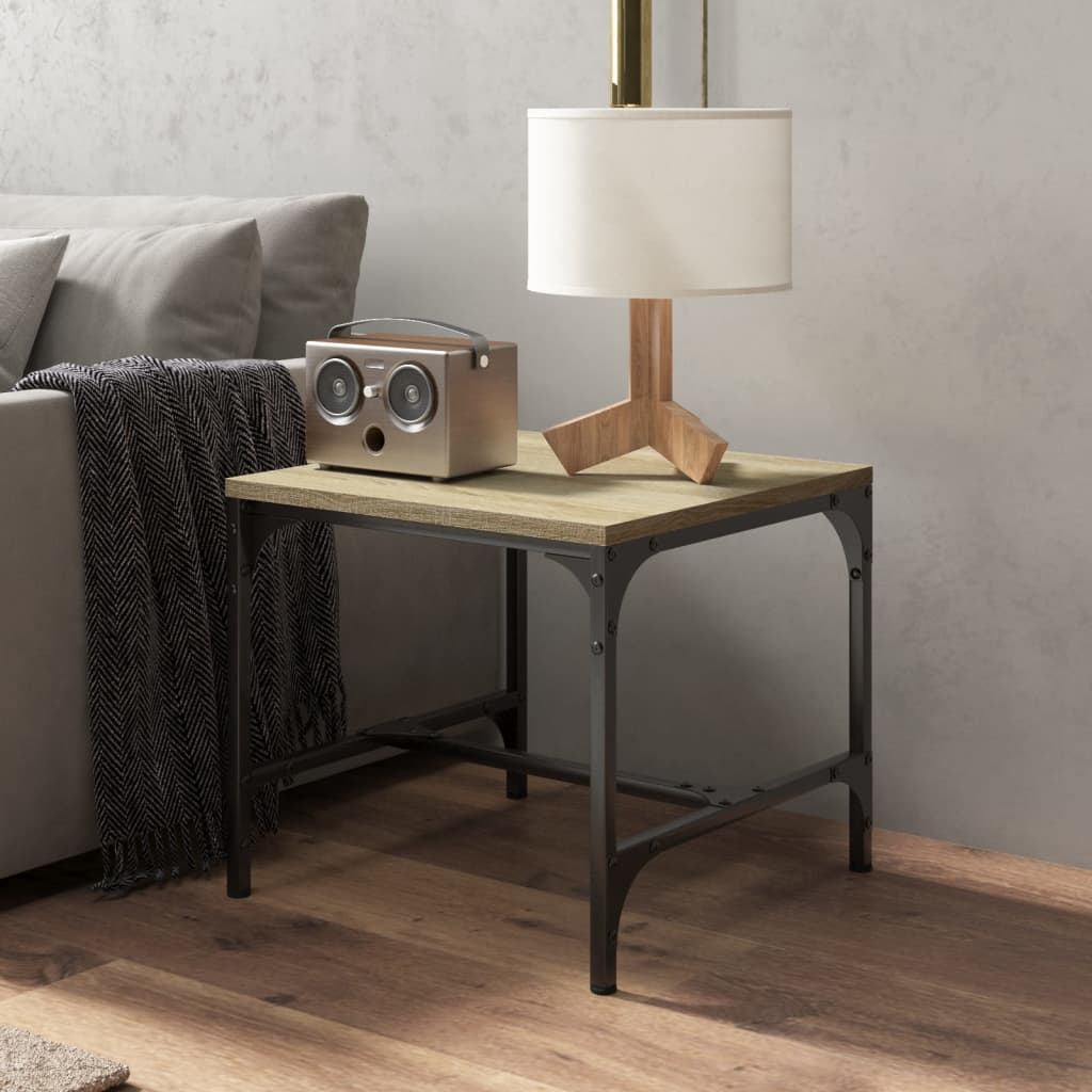 2 db sonoma tölgy színű szerelt fa kisasztal 40x40x35 cm