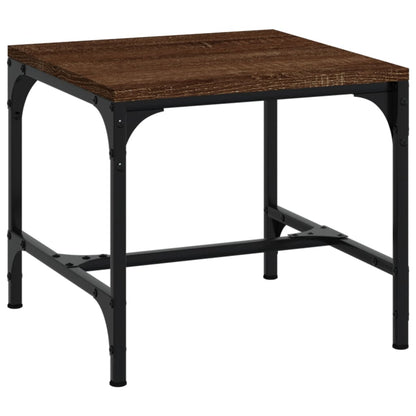 barna tölgyszínű szerelt fa kisasztal 40x40x35 cm