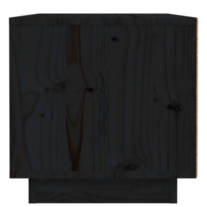 fekete tömör fenyőfa éjjeliszekrény 40 x 34 x 35 cm
