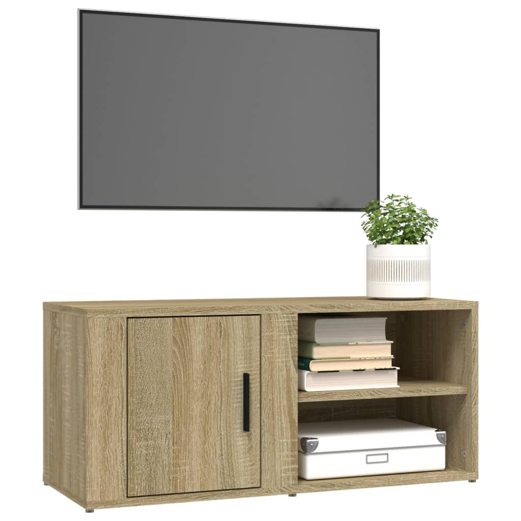 sonoma tölgyszínű szerelt fa TV-szekrény 80x31,5x36 cm