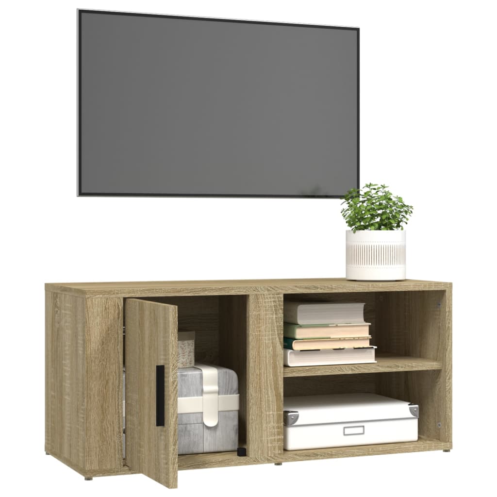 sonoma tölgyszínű szerelt fa TV-szekrény 80x31,5x36 cm