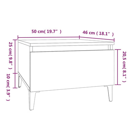 2 db fehér szerelt fa kisasztal 50 x 46 x 35 cm