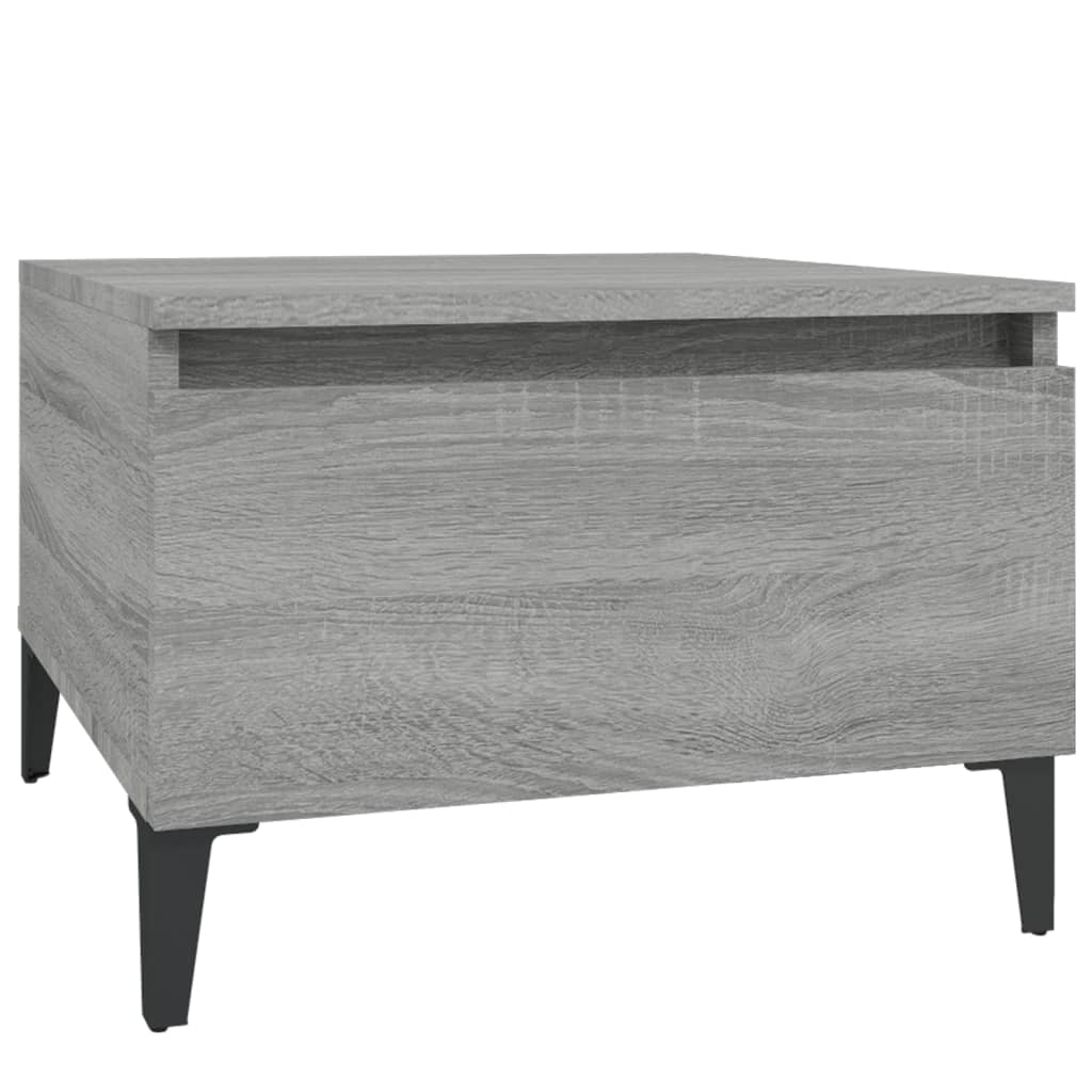 2 db szürke sonoma színű szerelt fa kisasztal 50x46x35 cm