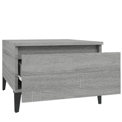 2 db szürke sonoma színű szerelt fa kisasztal 50x46x35 cm