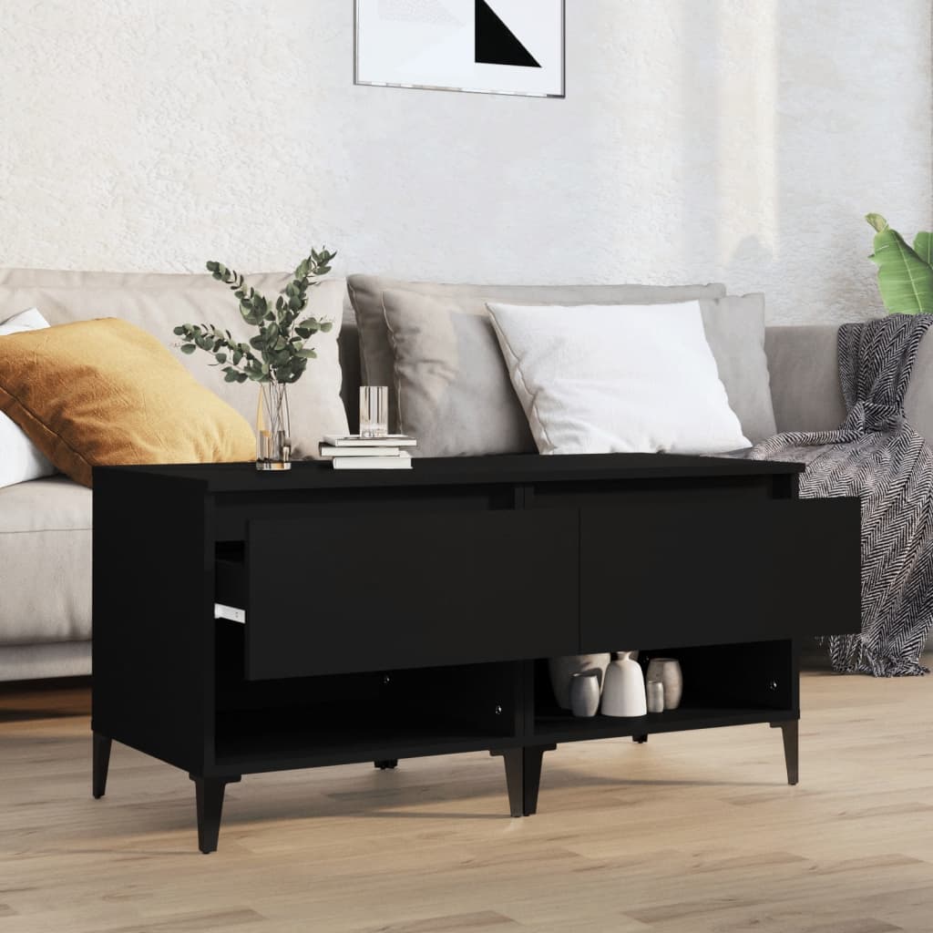 2 db fekete szerelt fa kisasztal 50 x 46 x 50 cm