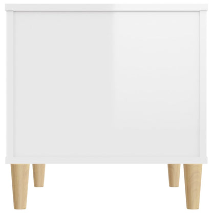 magasfényű fehér szerelt fa dohányzóasztal 60x44,5x45 cm