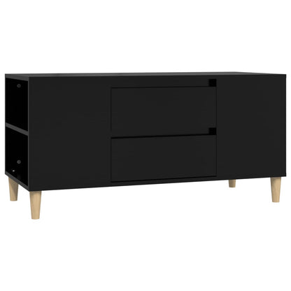 fekete szerelt fa TV-szekrény 102x44,5x50 cm