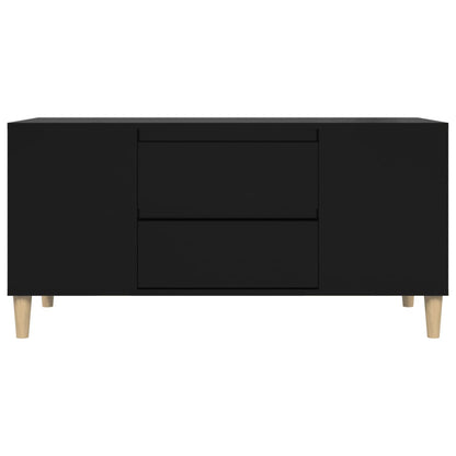 fekete szerelt fa TV-szekrény 102x44,5x50 cm