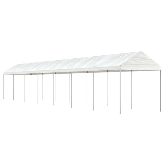 fehér polietilén pavilon tetővel 15,61 x 2,28 x 2,69 m