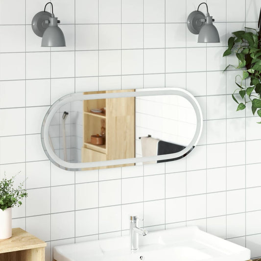 ovális LED-es fürdőszobai tükör 90 x 40 cm