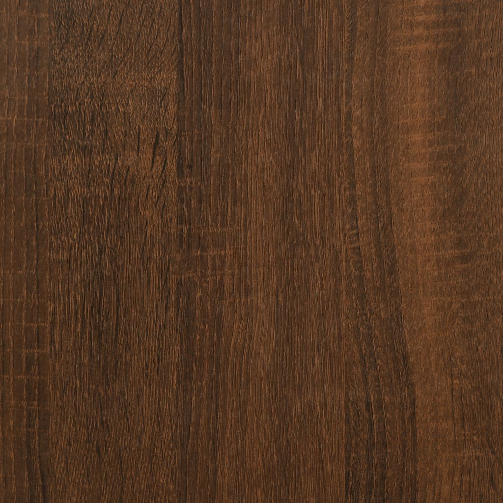 barna tölgyszínű szerelt fa hanglemezszekrény 74,5x38x48 cm
