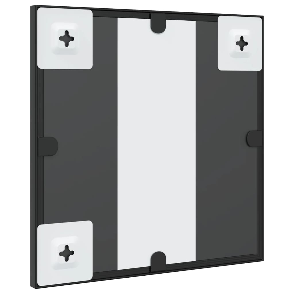 fekete négyzet alakú vas fali tükör 30 x 30 cm