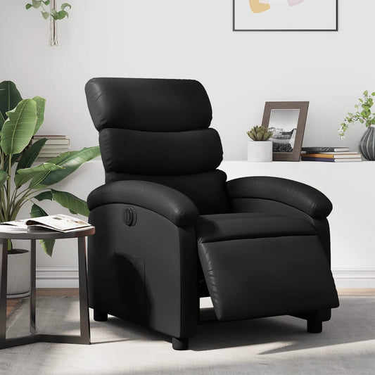 fekete műbőr elektromos dönthető fotel