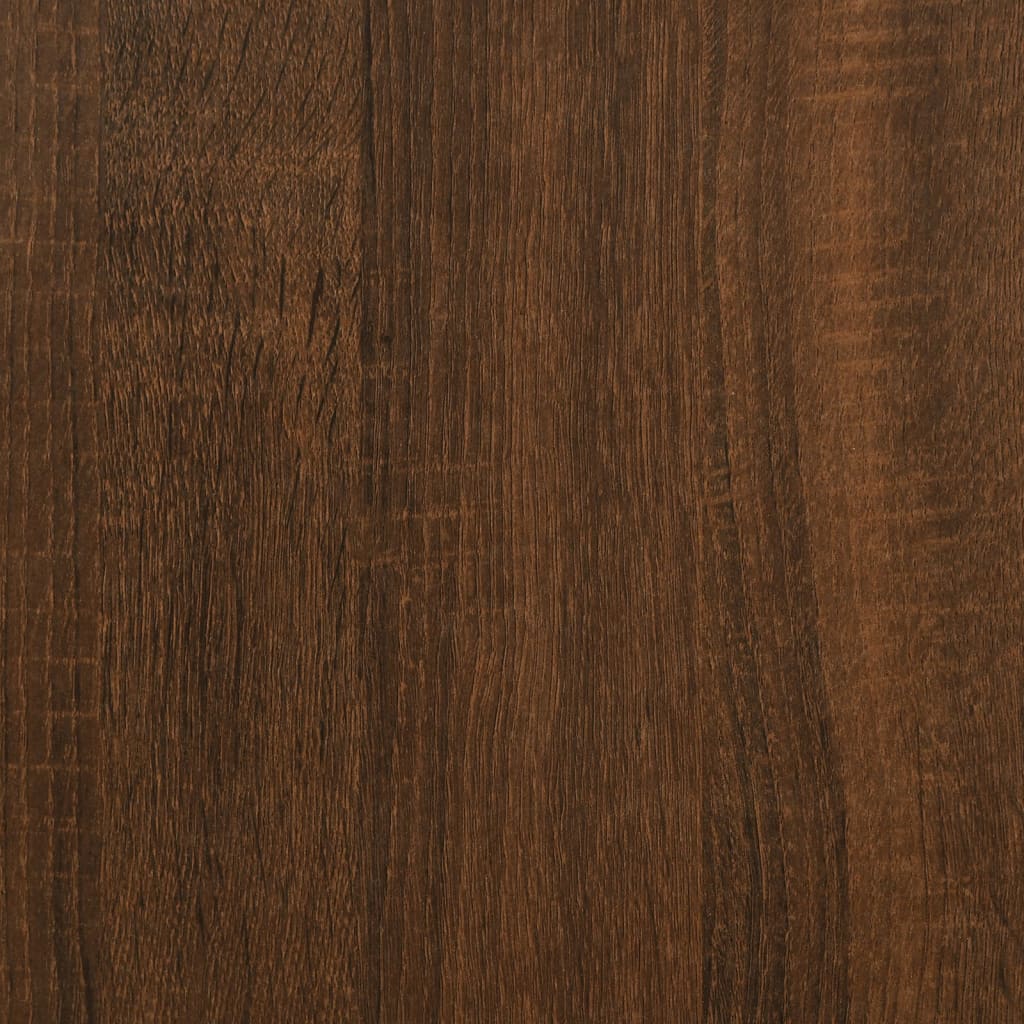 barna tölgyszínű szerelt fa tálalóasztal polccal 105x30x75 cm