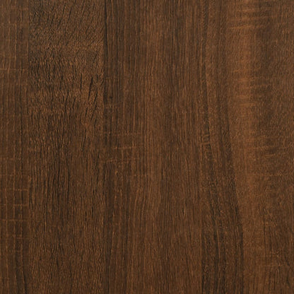 barna tölgyszínű szerelt fa tálalóasztal polccal 105x30x75 cm