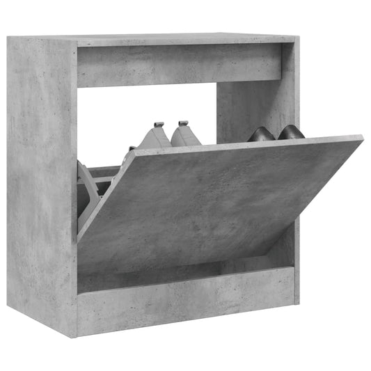 betonszürke szerelt fa cipőszekrény 60 x 34 x 63,5 cm